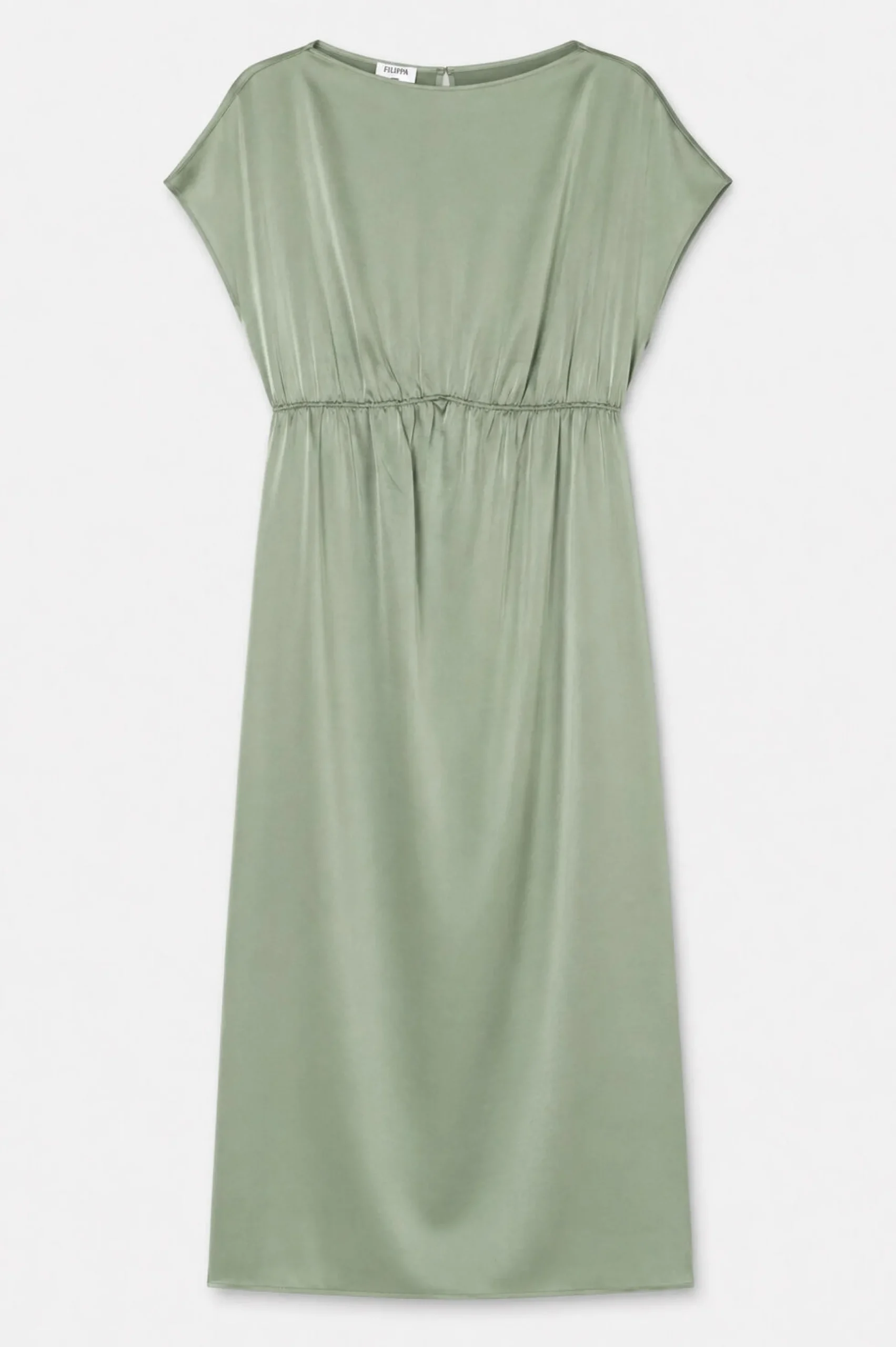 Gathered Kimono Boatneck Dress