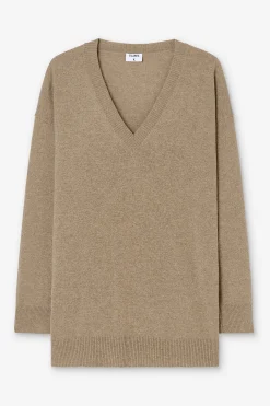Long V-Neck Cashmere Sweater