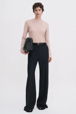 Lyocell Cashmere Mock Neck Top