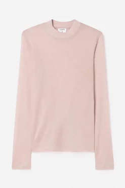 Lyocell Cashmere Mock Neck Top