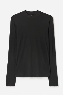 Lyocell Cashmere Mock Neck Top