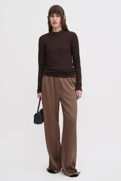 Lyocell Cashmere Mock Neck Top