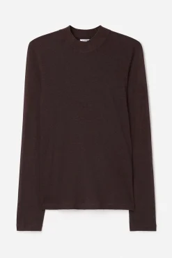 Lyocell Cashmere Mock Neck Top