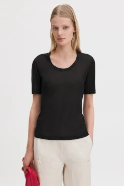 Lyocell Cashmere Scoop Tee