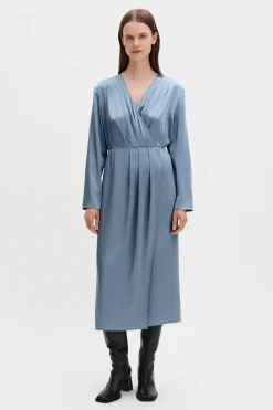 Pleated Wrap Dress