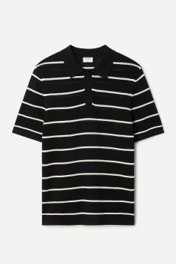 Striped Mesh Polo