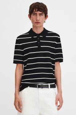 Striped Mesh Polo