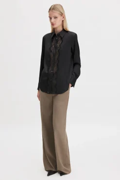 Vertical Lace Detail Shirt