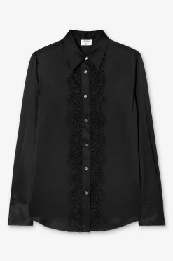Vertical Lace Detail Shirt
