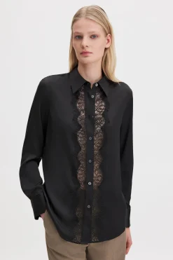 Vertical Lace Detail Shirt