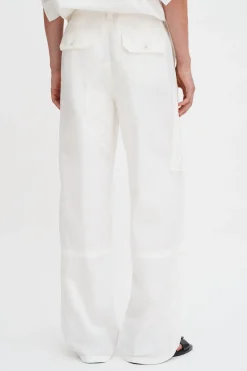 Washed Cotton Cargo Trousers